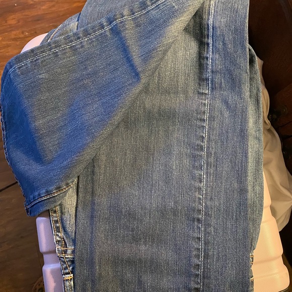 Ed Hardy Blue Jeans with Skull and Rose Embroidery - Picture 11 of 12